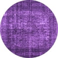 thumbnail image 1 of Ahgly Company Indoor Round Abstract Purple Contemporary Area Rugs, 4' Round, 1 of 4
