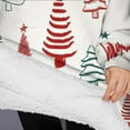 thumbnail image 3 of Oversized Wearable Blanket Hoodie,Multicolor Christmas Tree Pattern Sherpa Blanket Hoodie with Super Pockets,Super Warm Fuzzy Pullover for Women & Men, 3 of 6