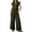 Army Green, variant on Women's Ruffle Sleeve Wide Leg Jumpsuit Casual Smocked Waist Pocket Romper