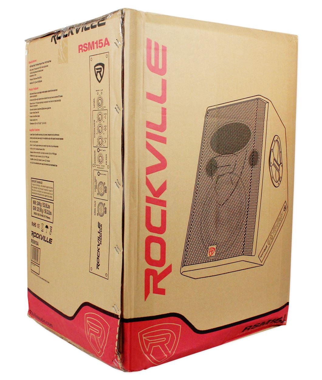(2) Rockville RSM15A 15" 2-Way Powered Active Floor Monitor Speakers 2800 Watts