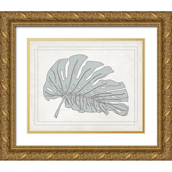 Murdock, Ramona 24x20 Gold Ornate Wood Framed with Double Matting Museum Art Print Titled - Tropical Monstera II
