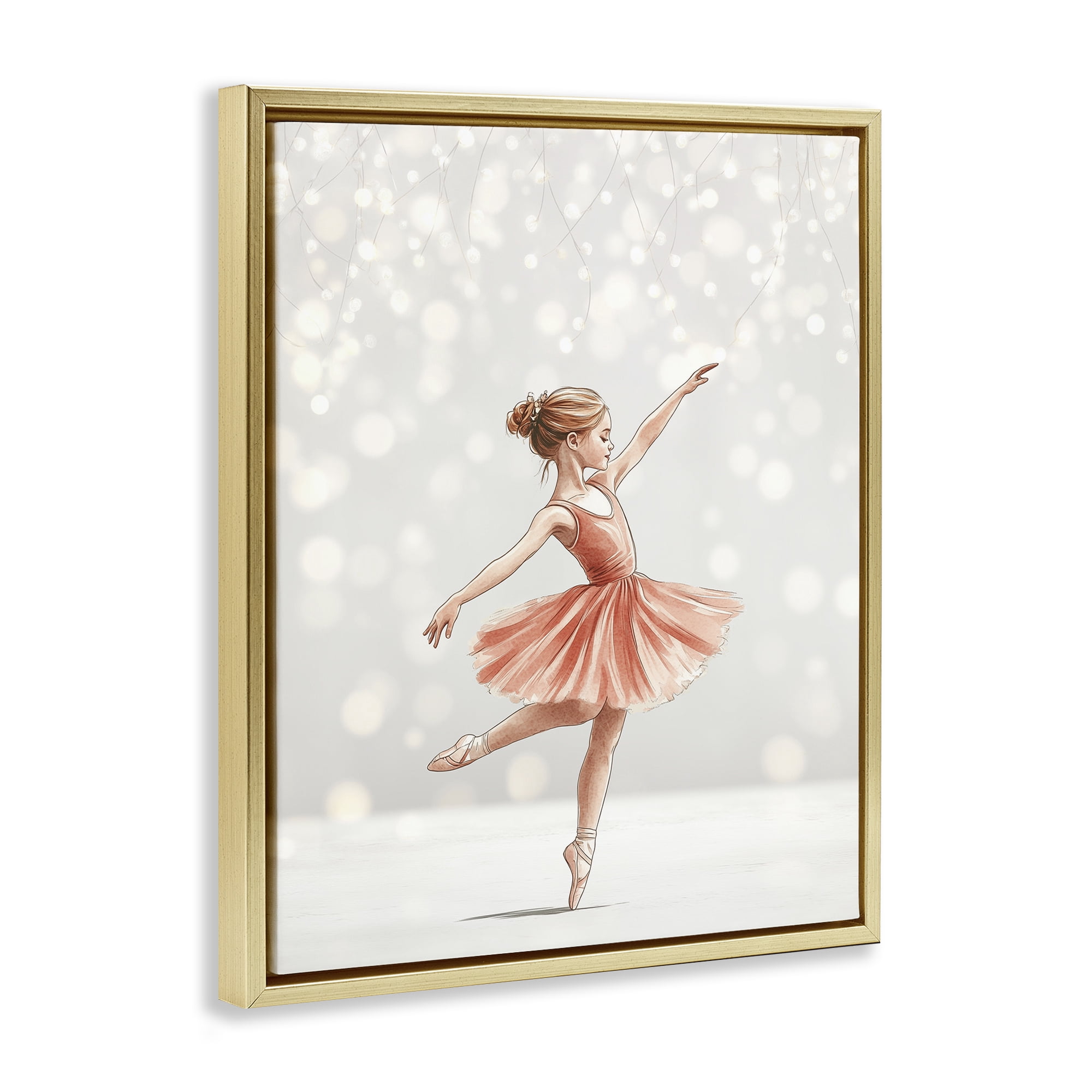 Stupell Industries Dancing In The Light Gold Framed Floater Canvas Wall Art, design by Christine Simpson Art