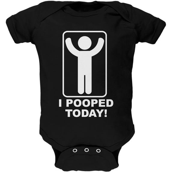 I Pooped Today Black Baby One Piece - 18-24 months