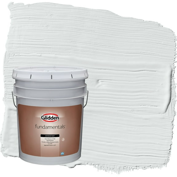 Glidden Fundamentals Gray Glimpse / Grey Semi-Gloss Exterior Paint, 5 Gallon