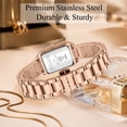 thumbnail image 6 of Watches for Women Luxury Ladies Quartz Wrist Watches with Stainless Steel Bracelet,Waterproof Square Ladies Watches Mother's Day Gifts for Women, 6 of 9