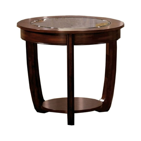 Crystal Falls Transitional End Table   Dark Cherry- Saltoro Sherpi