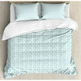 thumbnail image 3 of Chevron Duvet Cover Set, Classical Compact Design of Zigzags Upped Simplistic Texture Tile Horizontal, Decorative 2 Piece Bedding Set with 1 Pillow Shams, Twin Size, Pale Blue White, by Ambesonne, 3 of 3