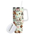 thumbnail image 2 of JSTEL Cute Dog Puppy Paw Prints 30 oz Tumbler Stainless Steel Water Bottle Vacuum Insulated Cup with Straw Lid & Handle For Travel Car Cup Holder, 2 of 8