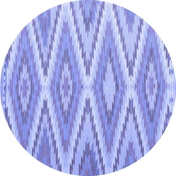 Ahgly Company Indoor Round Southwestern Blue Country Area Rugs, 4' Round