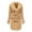 Khaki-Coat, variant on Qetyuw Womens Winter Trench Coat Faux Fur Collar Long Sleeve Peacoat Double Breasted Casual Chunky Warm Overcoat with Belt