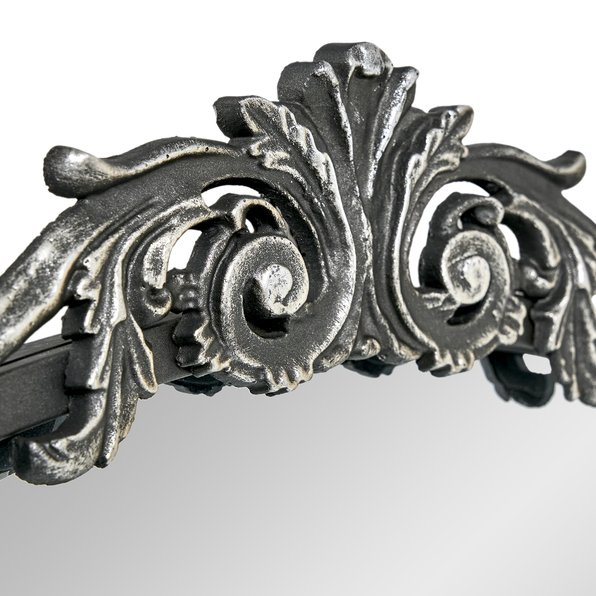 Filigree 20x30 Black Arched Ornate Large Wall Mirror for Bathroom or Living Room