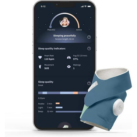 UPC: 0850028962848 | Owlet Dream Sock®- FDA-Cleared Smart Baby Monitor with Live Health Readings and Notifications – Bedtime Blue