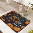 thumbnail image 3 of Dish Drying Mat for Kitchen Counter Happy Halloween Evil Pumpkin Bat Kitchen Drying Mat Absorbent Heat Resistant 18x24 Inch Dishes Plate Glass Dry Draining Pad for Halloween Decor Countertops, 3 of 7
