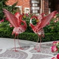 thumbnail image 3 of Metal Flamingo Yard Decorations, Flamingo Decor Outdoor Statues, Standing Bird Statues for Lawn, Backyard, Pond, Patio, Garden Sculptures & Statues, 23-24 Inch, 3 of 6