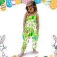 thumbnail image 2 of Mercatoo Little Girls Sleeveless Jumpsuit Cute Bunny Easter Outfit Toddler Girl Overalls One 𝐏iece Romper Baby Spring Clothes, 2 of 5
