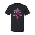 thumbnail image 2 of Keep Calm and Fight On Breast Cancer Awareness Men's Graphic T-Shirt, Black, Small, 2 of 3