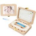 thumbnail image 1 of Baby Tooth Box Wooden Creative Baby Teeth Organizer Teeth Keepsake Organizer, 1 of 8