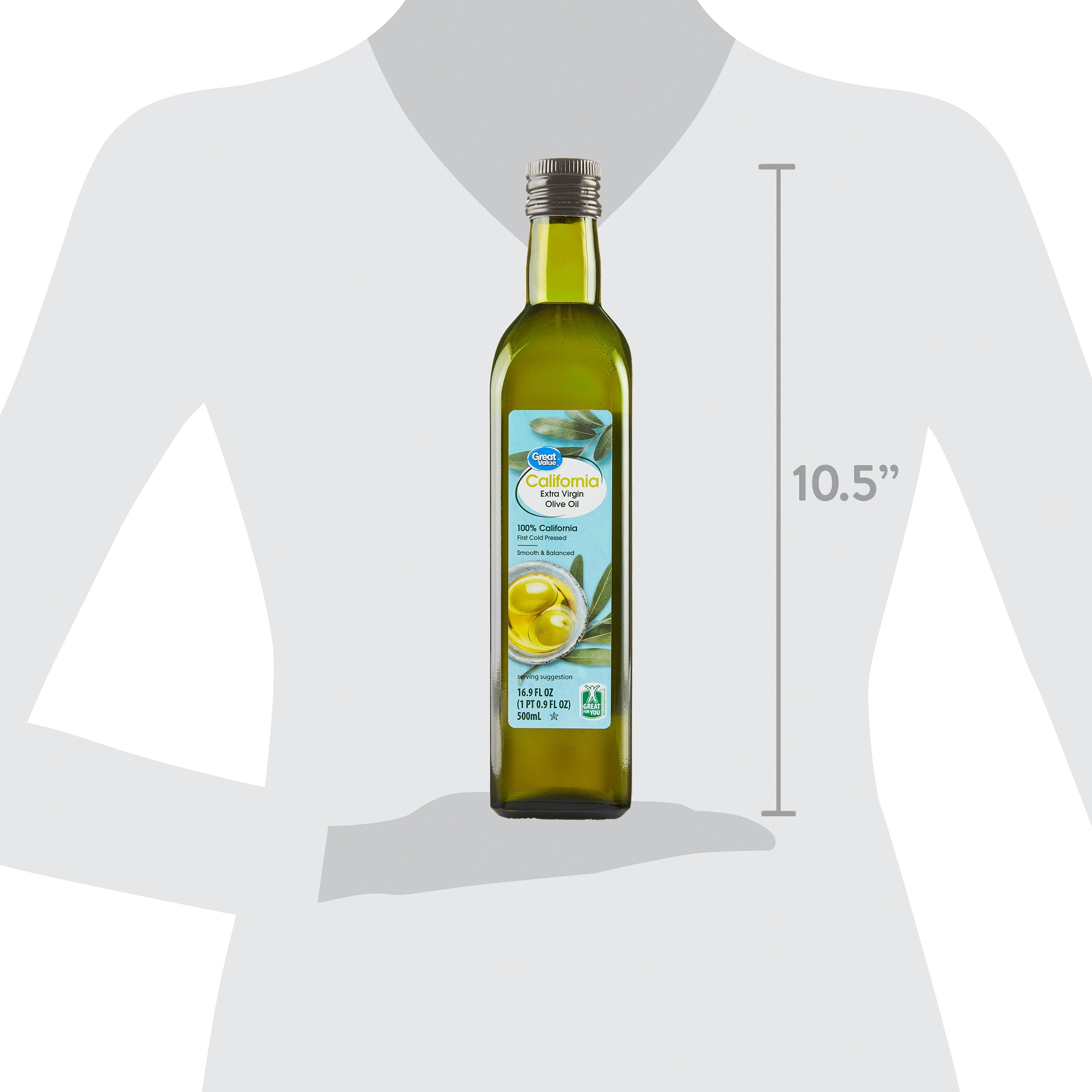 (6 pack) Great Value California Extra Virgin Olive Oil, 16.9 fl oz