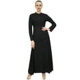 thumbnail image 1 of Bimba Robe Jilbab Noire à Col Mandarin pour Femme avec Poches Manches Longues-10, 1 of 6