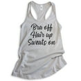 thumbnail image 1 of Bra Off Hair Up Sweats On Tank Top, Ladies Racerback Tank Top, Comfy Tank, Pajama Tank, Homebody Tank, Silver Gray, Small, 1 of 3