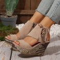 thumbnail image 6 of Orthopedic Espadrilles Wedge Sandals Ankle Strap Boho Summer Shoes Women Arch Support, 6 of 9