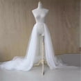 thumbnail image 5 of Maxi Meshes Tulle Skirt for Womens Detachable Wedding Train Skirt,Floor Length Overlay Long Tutus Skirts for Proms Party, 5 of 9