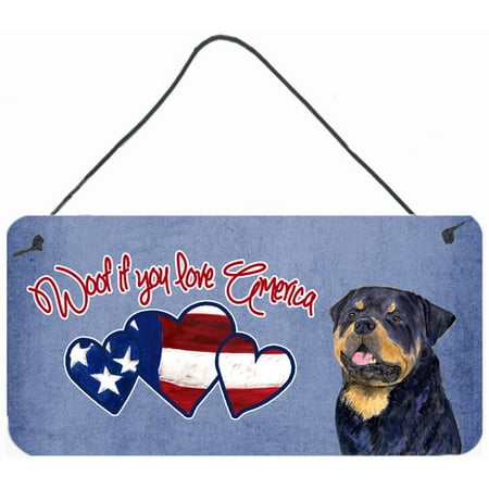 Caroline's Treasures Woof if you love America Rottweiler by Suzanne Staines Painting Print Plaque
