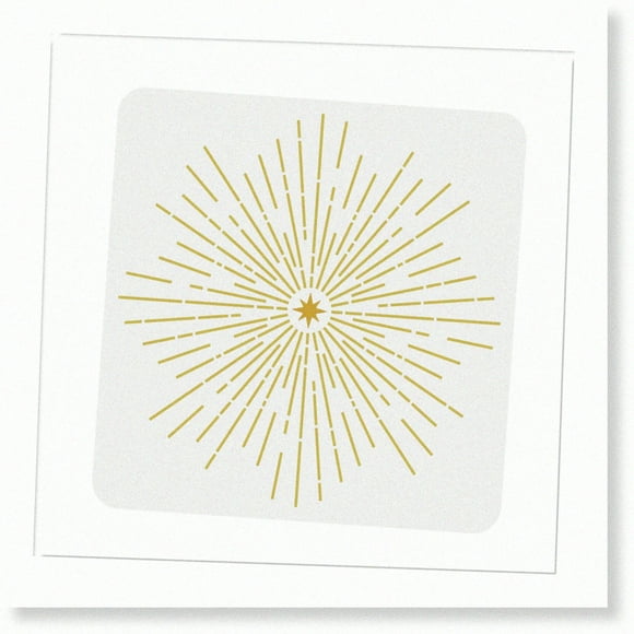 Shining Stars Painting Kit - 11.8x11.8 inch Plastic Stars Light Pattern - Reusable DIY Home Decor for Wood Floor Wall - Starburst Design