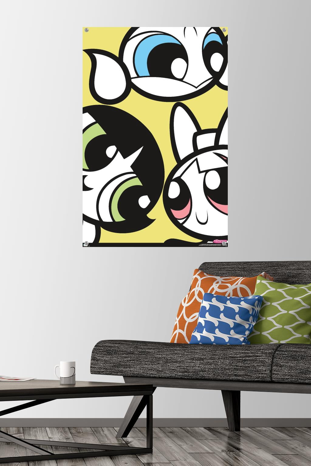 The Powerpuff Girls - Group Faces Wall Poster with Pushpins, 22.375" x 34"