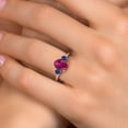 thumbnail image 4 of Gem Stone King 925 Silver and 10K Yellow Gold Red Created Ruby and Blue Created Sapphire Engagement Ring for Women | 2.50 Cttw | Oval 9X7MM | Gemstone July Birthstone | Size 9, 4 of 6