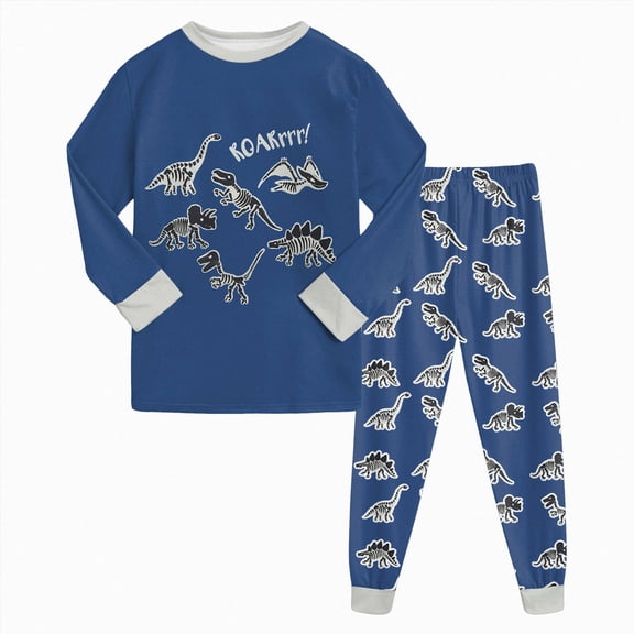 TOWED22 Little Boys Pajamas for Toddler Clothes Set Train Long Sleeve Cotton 2 Piece Kids Pjs Fall Winter Sleepwear 6-12 Months 12-24 Months 2t 3t 4t 5t 6t 7t 8t 9t Children,Blue,2-3 Y