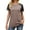 Brown, variant on Plus Size T Shirts for Women Color Block Tops Loose Tee Short Sleeve Blouses