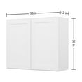 thumbnail image 2 of Furinno Shaker Wall Kitchen Cabinet 2 Doors-2 Shelves, Ready to Assemble, 12 D x 36 W x 30 H, White, 2 of 8