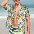 thumbnail image 5 of Lsque Colorful Fruits pattern Hawaiian Shirt for Men, Unisex Summer Beach Casual Short Sleeve Button Down Shirts-3X-Large, 5 of 9
