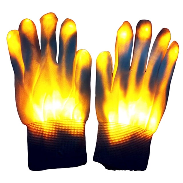 Guantes iluminados con luz LED 8 colores Sunnimix amarillo