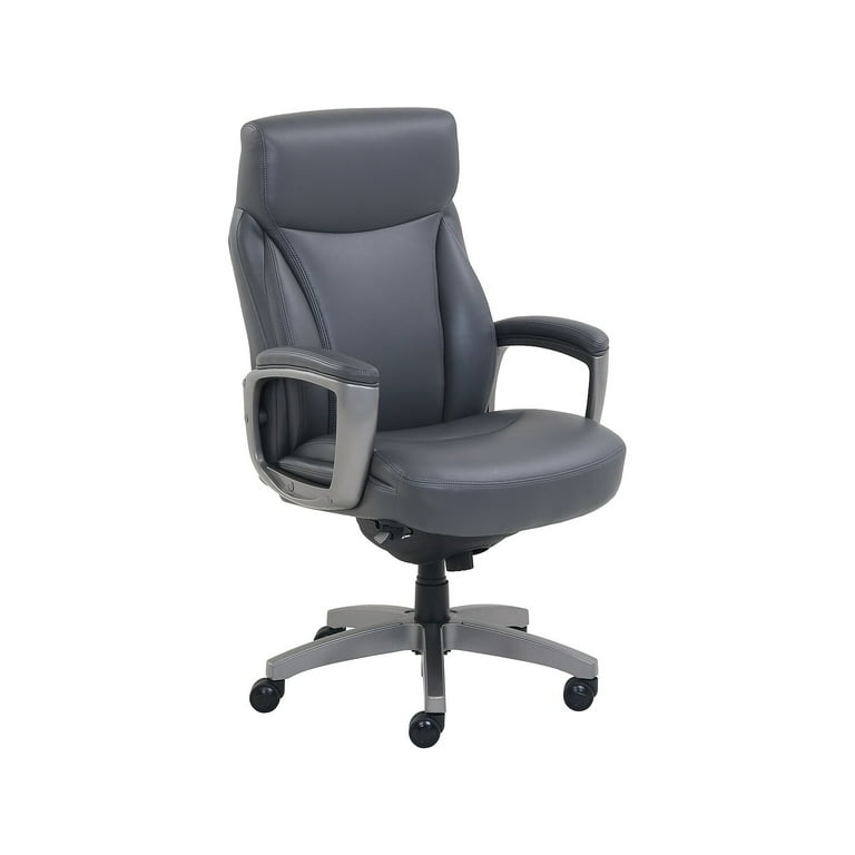 La Z Boy Leather Executive Chair Gray 51446