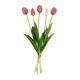 thumbnail image 1 of Ramo de tulipanes artificiales de 5 cabezas, tallo largo de 15,7 pulgadas, tacto real, para arreglos florales de primavera, decoración de bodas y casas de campo., 1 of 8