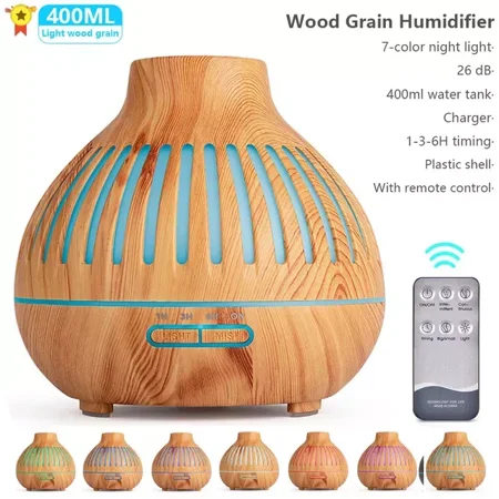 

Grain Essential Oil Diffuser Ultrasonic Air Humidifier Diffuser Aromatherapy Humidifier Xiomi Mist Maker LED light