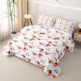 thumbnail image 3 of Homewish Kawaii Pet Dachshund Twin Quilt Set,Lovely Bow Cherry Twin Coverlet Set,White,2pcs, 3 of 7