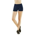 thumbnail image 1 of Women's Ribbed Waistband Seamless One Size 10" Hot Short Leggings (Navy), 1 of 4