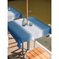 thumbnail image 2 of Outdoor Tablecloth with Umbrella Hole for Patio/Picnic/Party/Camping, Navy Blue Striped Waterproof Table Cloth Square Cover Washable, Blue White Ombre Farmhouse Gradient (60"x 60"), 2 of 9