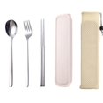 thumbnail image 1 of XmhyTop Juego de cubiertos de 5 piezas de acero inoxidable, juego de cubiertos para servir de calidad alimentaria, juego de vajilla, utensilios para comer, plateado, 1 of 5