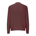 thumbnail image 5 of Antinious Womens Plus Size Casual Solid Open Knit Long Sleeve Zipper Jacket Womens Outerwear Sweater Jacket for Women,Warm Trench Coat,Jackets for Women Trendy,Wine,S, 5 of 5