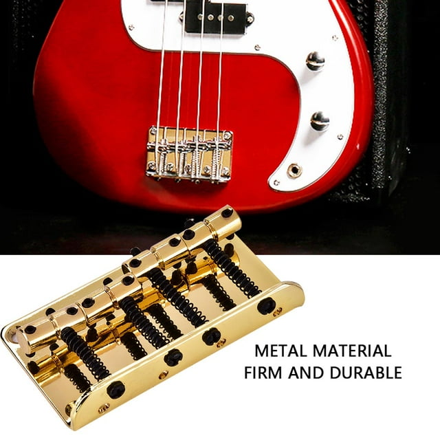 Bass Bridge,Professional Metal Four string Bass Guitar Bridge Bass Bridge Precision Advanced Technology