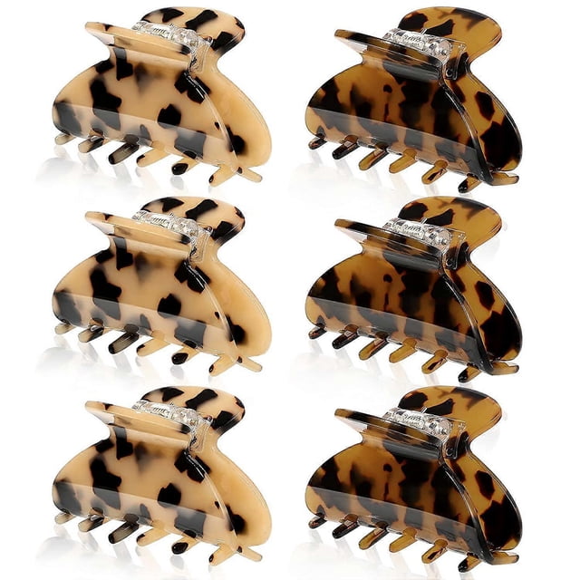 6 Pieces Medium Hair Claw Clips for Thin Hair 2.6 Inch Tortoise Shell Hair Clip Banana Clips Jaw Clips French Style Barrettes hair Clip Accessories fo