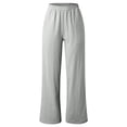 thumbnail image 6 of Levmjia Womens Pants Casual Wide Leg Elastic Waist Cotton Linen Trousers With Pockets Comfortable Loose Fit Pants Spring Summer Home Office Travel Everyday Wear, 6 of 7