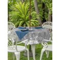thumbnail image 2 of Outdoor Tablecloth with Umbrella Hole and Zipper, Snowflakes Christmas Round Table Cloth 60 Inch Waterproof Tablecloth, Grey Xmas Winter Vintage Picnic Table Cover for Patio Camping, 2 of 7