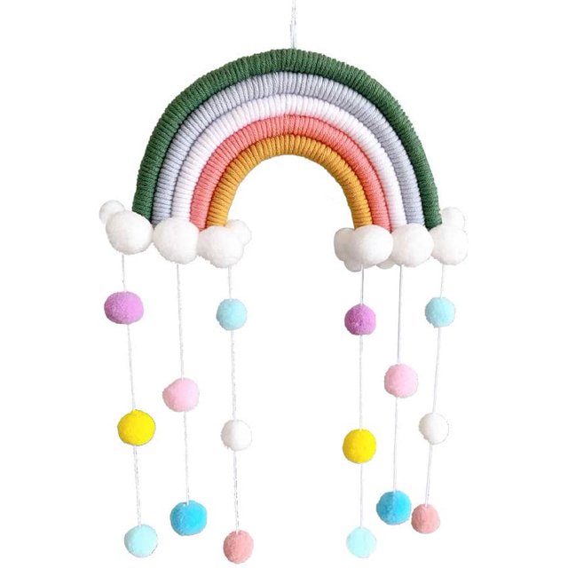 Macrame Arco Iris colgante de pared decoración del hogar Boho habitación decoración tapiz tejido a mano niños decoración de pared Sailing Electrónica