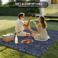 thumbnail image 4 of Navy Blue Outdoor Rug for Patio/Deck/Porch, Non-Slip Large Area Rug 3 x 5 Ft, Boho Vintage Ethnic Tribe Abstract Art Indoor Outdoor Rugs Washable Area Rugs, Reversible Camping Rug Carpet Runner, 4 of 8