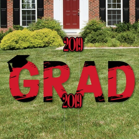 Red Grad - Best is Yet to Come - Yard Sign Outdoor Lawn Decorations - Red 2019 Graduation Party Yard